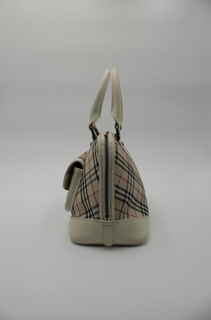 Nova Check Canvas Läderhandväska